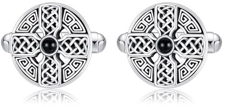 Keltisches Kreuz Manschettenknöpfe für Männer - Sterling Silber Smoking Hemd Wikinger Manschettenknöpfe