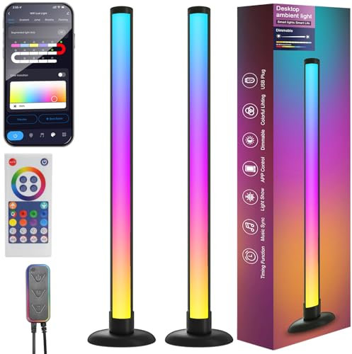 Adamyee RGBIC LED-Lichtleiste, LED-Licht funktioniert mit Alexa, steuerbar über App und Steuerbox, für Gaming-Weihnachtsdekoration, geeignet für TV-Computer-Hintergrundbeleuchtung oder Nachttisch