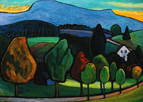 Kunstkarte Gabriele Münter Landschaft mit blauem Berg