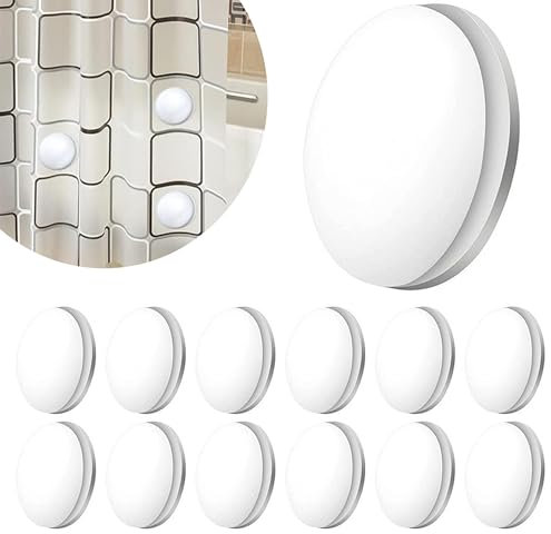 Duschvorhang Gewichte, 12 Paar Tischdeckenbeschwerer, 4cm Vorhang Beschwerer Outdoor, Duschvorhang Magnet für Dusche Fenster Vorhang Tischdecken(Weiß Runde)