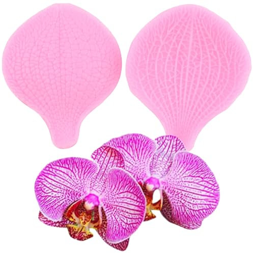 XMOLDNMS Gumpaste Flower Silicone Veining Mould Orchid Veined Fondant Mould for Cake Decorating Cupcake Topper Chocolate Gum Paste Candy