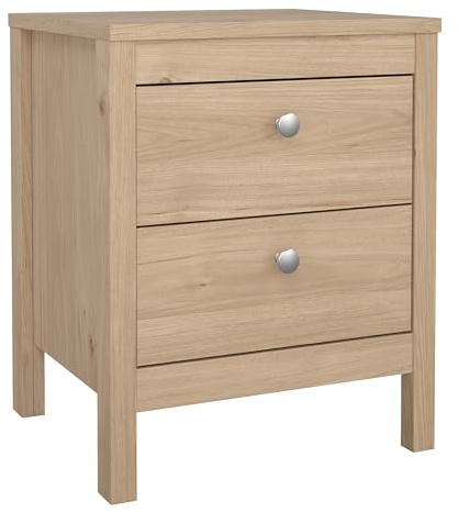 Furniture To Go Madrid Bedside Table with 2 Drawers in Oak