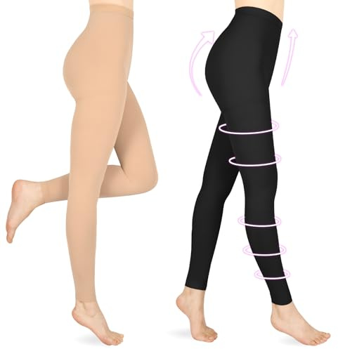 Wegitcs Collant a compressione medica da donna, lungo, 20-30 mmHg, calze a compressione graduate, classe II, calze di supporto per gravidanza, vene varicose, edema