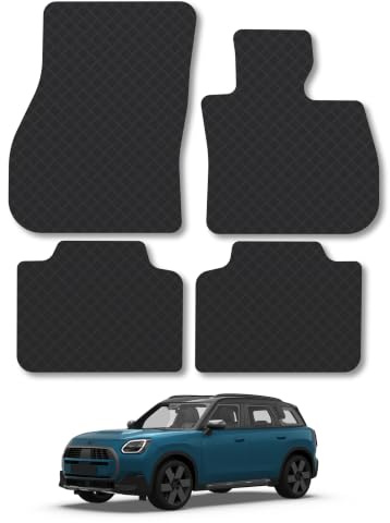 Mini Countryman (2024+) 3mm Rubber Car Mats | Tailored Fit Durable Floor Mats Full Coverage Protection Waterproof Accessories Easy Clean Anti Slip Made in the UK