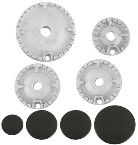 Jrifedptry 8 PCS Cooker Hat Set Oven Gas Hob Burner Crown Flame Cap Parts Accessories Kit Fits Most Gas Stove Burners
