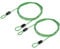 TOP-VIGOR 2Pcs Security Steel Cable, 2.5mm x 1m / 3.28ft Coated Safety Wire Rope Double Loop Flexible Security Cable Lock for Outdoor Travel Luggage Bike, Green