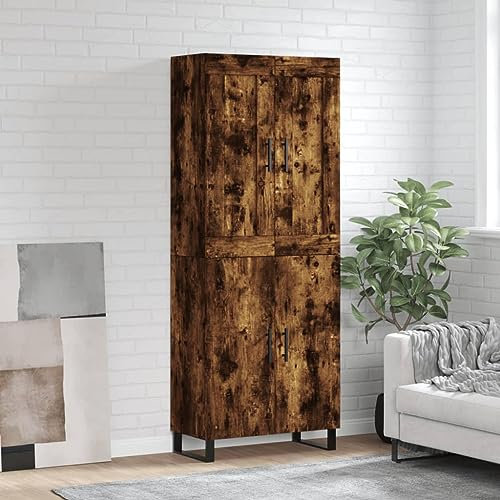 YITHOPI Highboard Räuchereiche 69,5x34x180 cm Holzwerkstoff Multifunktionsschrank Wohnzimmer Kabinett Küchenkabinett Korridor-Schrank für Wohnzimmer, Diele, Küche