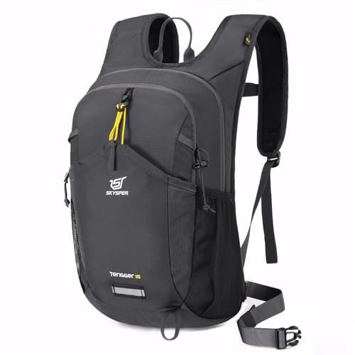 SKYSPER Wanderrucksack, 15L Kleiner Rucksack Leicht Tagesrucksack Damen Daypack für Wandern Hiking Backpack Herren