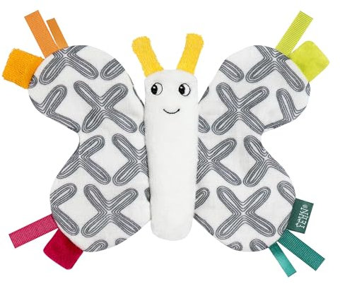 Fehn Knister-Schmetterling – Activity-Rascheltier zum Greifen, Lauschen, Spielen & Geräusche erzeugen - fördert Babys Sinne & Motorik - idealer Begleiter für Babys und Kleinkinder ab Geburt