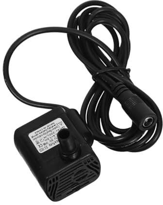 HEMOTON Bomba De Agua Sumergible Ajustable Para Acuarios y Fuentes, 1,5 m Dc 12v, Plástico Resistente Negro, Flujo Variable, Funcionamiento Silencioso Agua Dulce y Salada