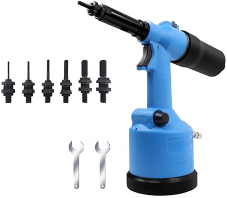 THYXGS Druckluft-Nietmutternzangen-Set, Industrielle Hydraulische Nietpistole Mit M3-M12-Spitze, 7 Mm Einstellbarem Niethub, Für Industrie Und Bauwesen