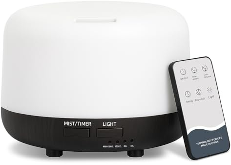 DIFFOFE 300ml Aromatherapy Diffuser with Remote Control & 4 Timer Settings