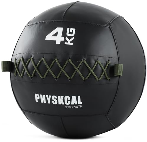 PhysKcal Medizinbäll Wall Ball, Rutschfester Gewicht Bälle | Strukturierte, matte Oberfläche. Stoßabsorbierend & perfekt für HIIT-Workouts oder Krafttraining im Heimfitnessstudio