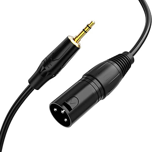 CableCreation 3,5 mm auf XLR-Kabel, 0.9 m, 3,5 mm Klinkenstecker auf XLR-Stecker, für iPhone, iPod, Tablet, Laptop und mehr, Schwarz, 3 Feet