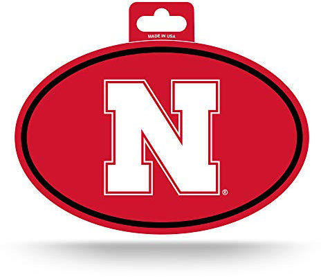Rico Industries NCAA Nebraska Cornhuskers Color Team Logo ovaler Aufkleber