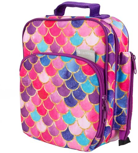 Bentology Insulated Durable Lunch Bag - Reusable Lunch Box Meal Tote with Handle and Pockets, Works with Bento Box, Bentgo, Kinsho, Yumbox (10x8x3.5) - Mermaid Tail