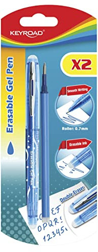 KEYROAD Gelschreiber Kugelschreiber mit austauschbarer Mine 0,7 mm/Blau/Radierbar Löschbare/Mischfarben/Für Kindergarten Vorschule und Schule