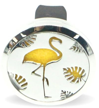 Zen’Arôme Diffuseur d’Huile Essentielle pour Voiture Clip’Arôme Flamant Rose - Diffuseur + 5 Buvards à Parfumer avec Huile Essentielle ou Parfum - Acier Inoxydable - Fixation sur Grille de Ventilation