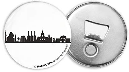 Hannover Flaschenöffner Kühlschrankmagnet - Kapselheber Bieröffner, Rund Magnetisch Schwarz (1)