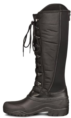 Ovation Women's Comfortable Durable Stylish Warm Water-Repellent Equestrian Horse Riding Tall Telluride Winter Riding Boot, Black, Size 6
