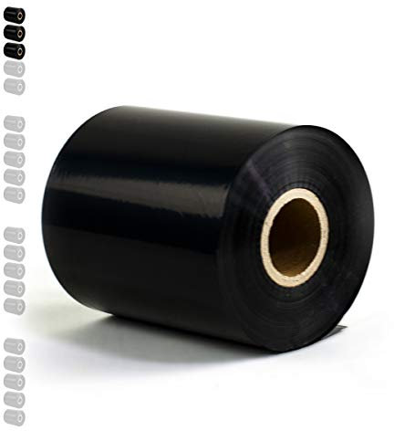 3 Rollen - Thermotransfer Farbband Wachs/Harz Premium Qual: 208 | 110mm x 300m (Breite x Länge) | Farbe: schwarz | Thermotransferrolle für Industriedrucker | HUTNER