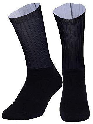 BLOMDE Calzini Uomo Calze Da Ciclismo Antiscivolo In Silicone Professionale Da Donna In Materiale Funzionale Antiscivolo-Nero_Ue 38 45 Usa 6-11.5