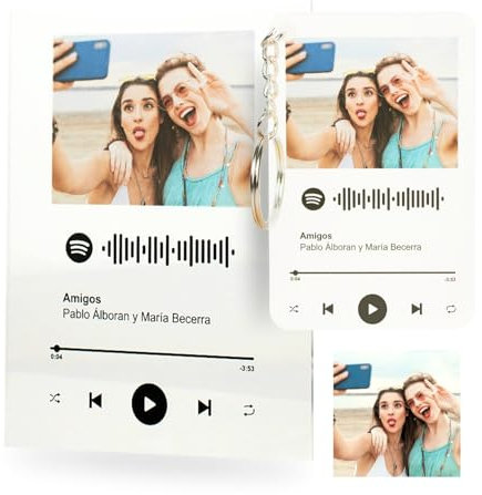 CUAC REVOLUTION Placa Spotify Personalizada con Foto y Canción Favorita. Placa Personalizada de Metacrilato con Código Escaneable. Regalo Original Personalizado para San Valentín.