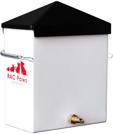 RentACoop 64oz (2 Liter) Small Animal Drinker with Sliding Lid and No-Drip Brass Nozzle - Suitable for Small Pets, Bunnies, Hamsters, Guinea Pigs, Hedgehogs, Rabbits, Chinchillas, Mice and Rats