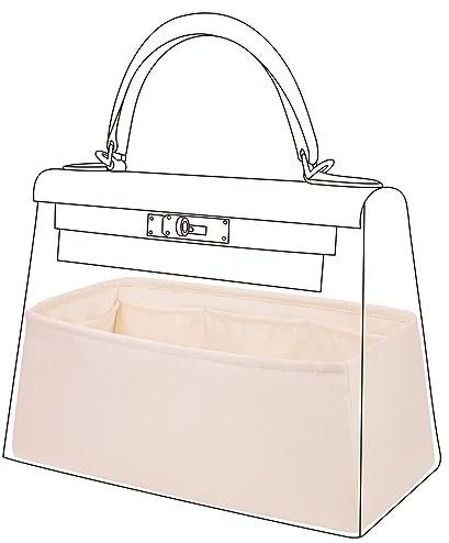 DGAZ Handtasche Tasche Organizer, Seide Innentaschen für Kelly Pochette/Mini/25/28/32/35, Tasche Organisator Innentaschen für Damen Handtaschen (Craie, KL35)