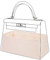 DGAZ Handtasche Tasche Organizer, Seide Innentaschen für Kelly Pochette/Mini/25/28/32/35, Tasche Organisator Innentaschen für Damen Handtaschen (Craie, KL35)