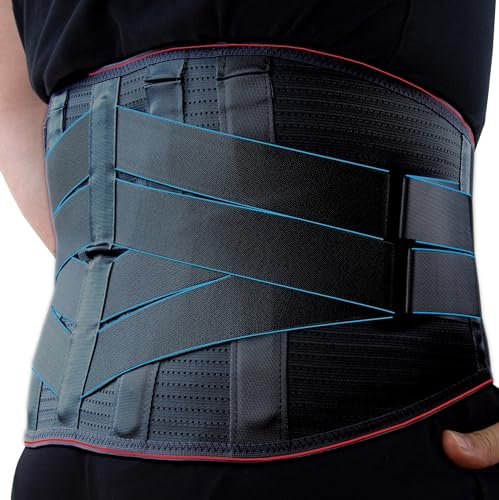 VITALWORXX Rückenbandage, bietet professionelle Hilfe bei Rückenschmerzen, verstellbarer Rückengurt mit Stützstreben zur Vermeidung oder Linderung von Schmerzen, Skoliose, Kreuzschmerzen oder Ischias