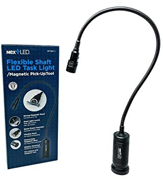 NextLED Flexible Shaft Magnetic LED Flashlight and Pickup Tool, Telescoping Neck with Extendable Neck up to 20 Inches, 300 Lumen Cree COB LED Work Light, Strong Magnetic bottom, Pick up to 1Lb