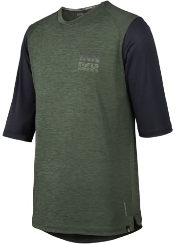 IXS Herren Jersey 3/4 Carve X, Olive - Grün Schwarz, XXXL, 473-510-2460