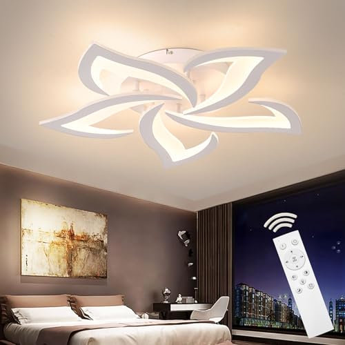 Plafoniera LED Soffitto Dimmerabile, 40W Lampada con Telecomando APP, Lampadario, Moderna per Camera da Letto, Studio, Soggiorno