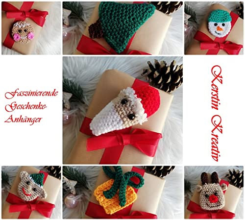 Häkelanleitung Sparpaket 7 Applikationen für Weihnachtsanhänger, Tannenbaumschmuck und mehr: Ideal auch für Anfänger