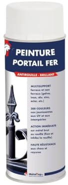Metaltop - Peinture Portail Fer - Noir signalisation - RAL 9017 - Bombe 400 ml - Protection antirouille et finition durable pour métal extérieur