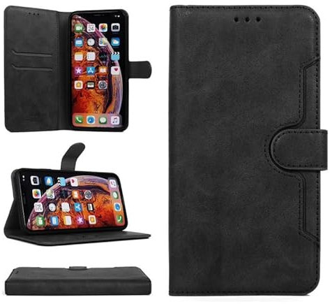 Gorilla Tech Premium Wallet Case for iPhone 14, Premium PU Leather Shockproof Flip Cover [RFID Block][Card Holder] Compatible with iPhone 14 - Black