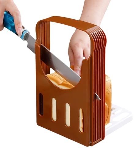 Bread Slicer for Homemade Bread, Plastic Foldable Bread Slicing Guide Tool | Adjustable Loaf Slicer Cutter Sandwich Toast Maker Bread Cutting Guide Mold Machine for Bagel, Sourdough, Cake (#2)