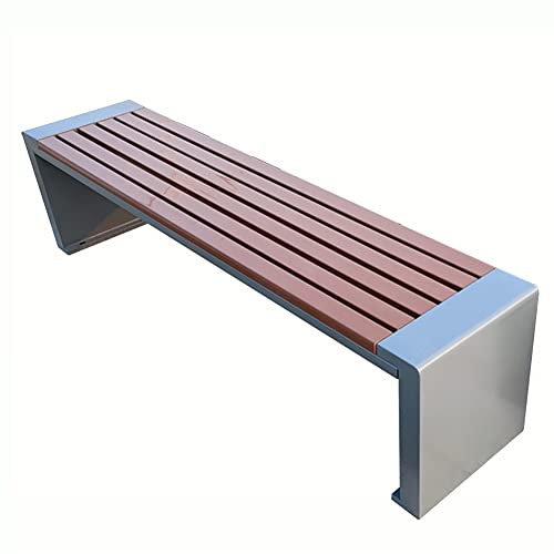 Gartenbank Rückenfreie Parkbank im Freien, Terrasse, Veranda, Hofgarten, rückenfreie Bank, wetterfeste schwere Bank, 2-6 Sitze (Size : 40X45X220CM)
