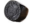 WSZJLN 22 mm Siegelring für Herren, schwarze runde Oberseite, nordischer Wikinger-Wolf-Stempelring, Vegvisir und nordischer Valknut, starker Punk-Ring-7