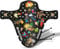 Riesel Design® - Dreck:Spatz Schutzblech Kinderfahrrad/Front Spritzschutz für Kinder Fahrrad oder Mountainbike/Mudguard 16-29 Zoll für Jungen & Mädchen (stickerbomb)