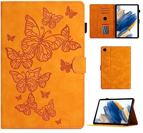 CASAFUNY Coque pour Samsung Galaxy Tab A8 10,5 2022/2021(SM-X200/SM-X205/SM-X207)Étui de Protection Case Tablette Housse Smart Cover avec Réveil/Veille Auto pour Samsung Galaxy Tab A8 2022/2021,Orange