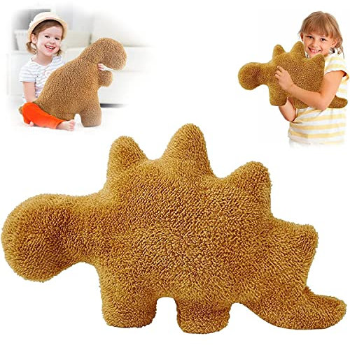Dino-Nugget-Kissen, Chicken Nugget Kissen Stofftier, Dino Chicken Nugget Plüschtier, Dinosaurier Stofftier Plüschtiere Puppe, Kissen Geburtstagsgeschenke für Kinder Zimmerdekoration (Stegosaurus)