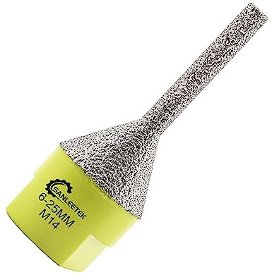 Fresa de Diamante 6-25mm Broca de Chaflán Diamante para Agrandar y Forma a Agujeros Existentes en Cerámica Porcelana Granito Mármol M14 Rosca SANLEETEK