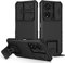 PANXIYUE Coque pour Honor X7, Protection de la Caméra Étui avec Lentille Coulissante Couverture, 360 Degres Full Body Armor et Antichoc Durable Protecteur Bumper Support stéréo Housse Étui-Noir