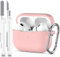 R-fun Custodia per AirPods Pro 2a/1a generazione con set di pulizia, protezione completa in silicone per custodia di ricarica Apple AirPods Pro 2023/2022/2019 [LED anteriore visibile],Rosa