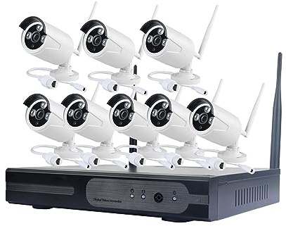 XNASU 3MP HD WiFi Wireless CCTV Security Camera Kit with Audio, Surveillance Camera System with Night Vision, Motion Detection, Indoor and Outdoor (8CH)