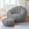 Sitzsack Stuhl, Ultraweicher Teddy Stoff Sessel, Bequemer Freizeit Sofa Stuhl für Schlafzimmer, Wohnzimmer, Wohnung, Sorgt für Komfort und Spaß im Schlafzimmer,Grau