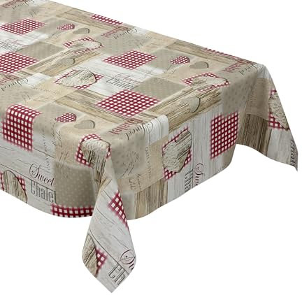 KEVKUS Wachstuch Tischdecke 06211-00 Sweet Chalet Holz ALM wählbar in eckig, rund und oval - Größe eckig 120x180cm Schnittkante