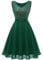 Dressystar Damen Gliter Pailletten Cocktailkleid Knielang V Ausschnitt Abschlussball A-Linien Hochzeit Gast Kleid Dunkelgrün L